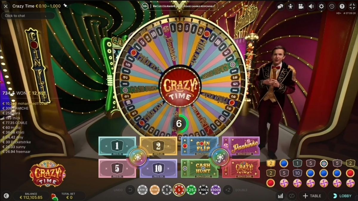 Crazy Time - Interface - woc444