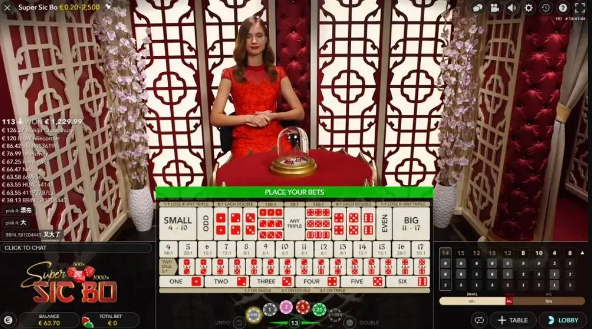 Sic Bo - Interface - woc444